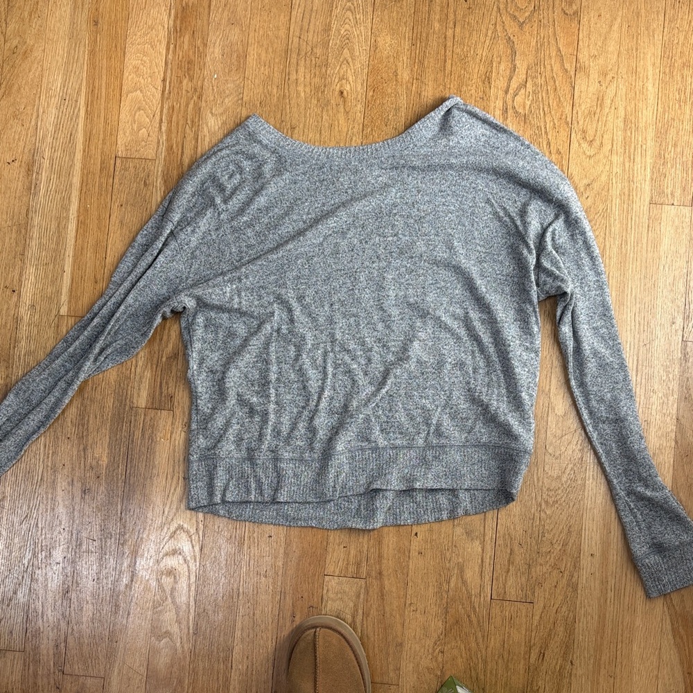 Hollister Grey Boatneck Lightweight Sweater